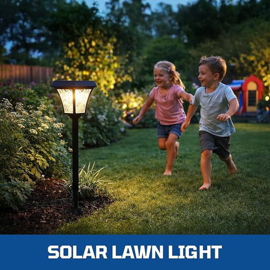 Solar LED Lawn Light | Waterproof Solar Lights for Garden & Pathway | Solar Pillar Light for Gate & Lawn | Dual Color Outdoor Solar Column Lamp