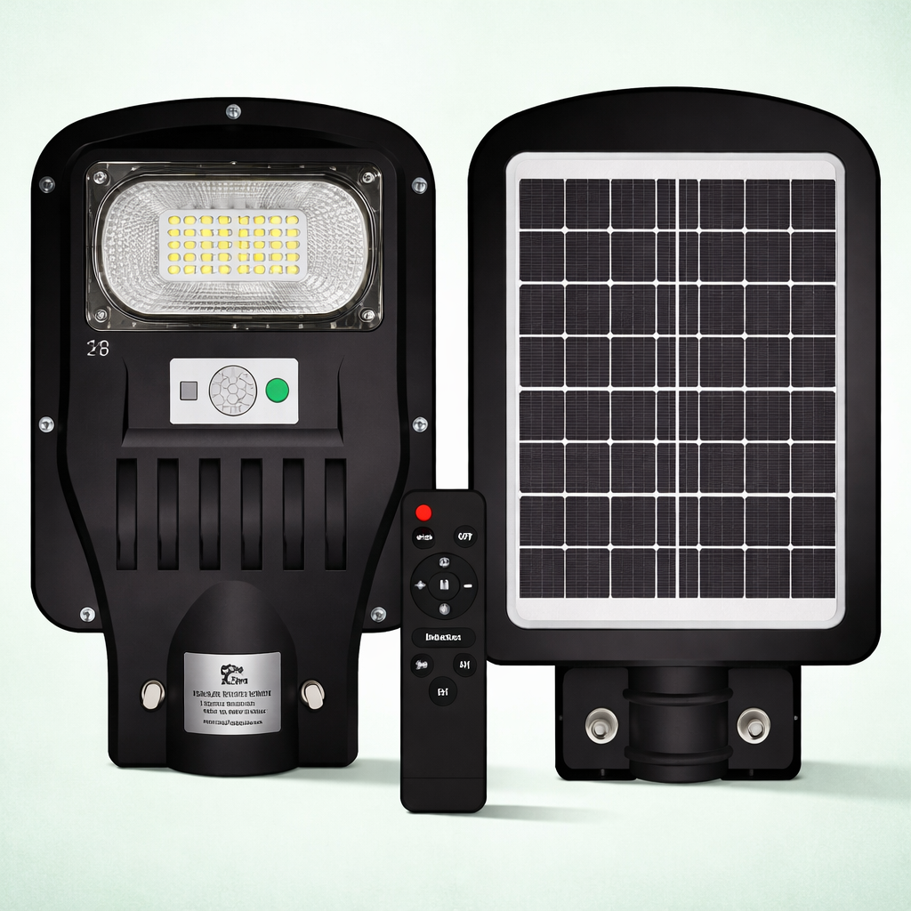 All in One 60W LED Solar Street Light Outdoor Waterproof with Automatic Motion Sensor Lamp for Home, Garden. Parking Lots and Pathway